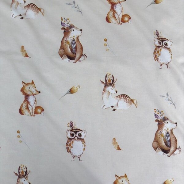 Jerry Fabrics Povlečení do postýlky Zvířátka Woodland baby 100x135, 40x60 cm