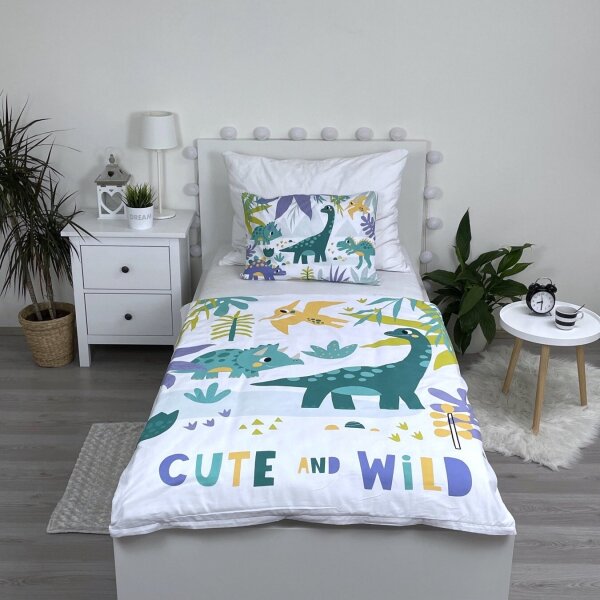 Jerry Fabrics Povlečení do postýlky Dino Cute and Wild baby 100x135, 40x60 cm