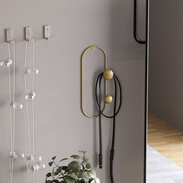 Kovový nástěnný věšák ve zlaté barvě Dama – Kalune Design