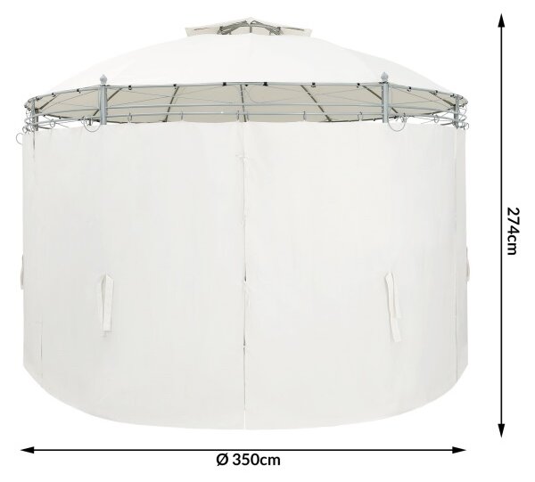 Zahradní altán pavilon DEU TOSCANA průměr 350cm béžová