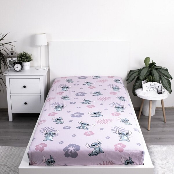 Jerry Fabrics Prostěradlo Lilo and Stitch Pink 90x200x25 cm