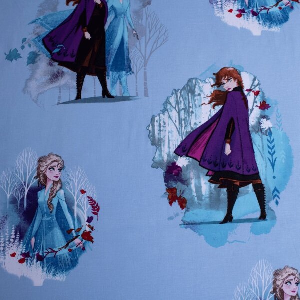 Jerry Fabrics Prostěradlo Frozen 2 Blue leaves 90x200x25 cm