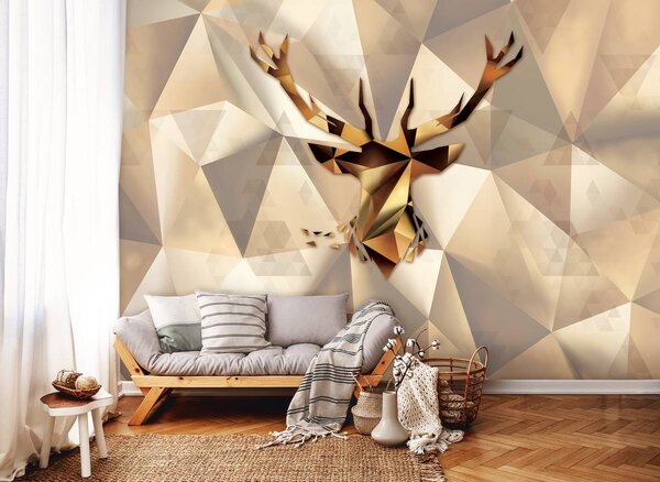 Fototapeta - Jelen - zlatý (152,5x104 cm)