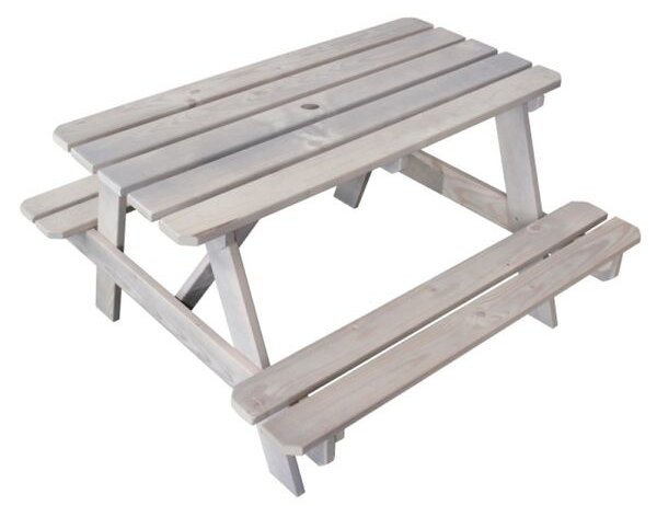 Dětský zahradní stůl piknikový s lavičkami, 90 × 91,5 × 50 cm, dřevo