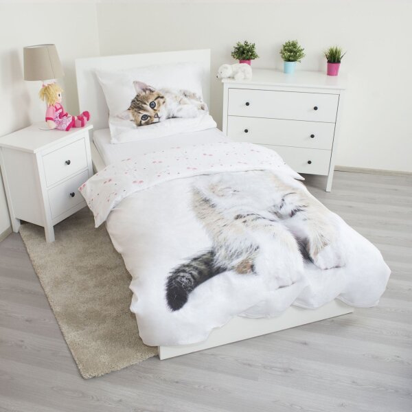 Jerry Fabrics Povlečení fototisk Kitten white 140x200, 70x90 cm