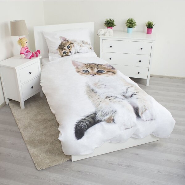 Jerry Fabrics Povlečení fototisk Kitten white 140x200, 70x90 cm