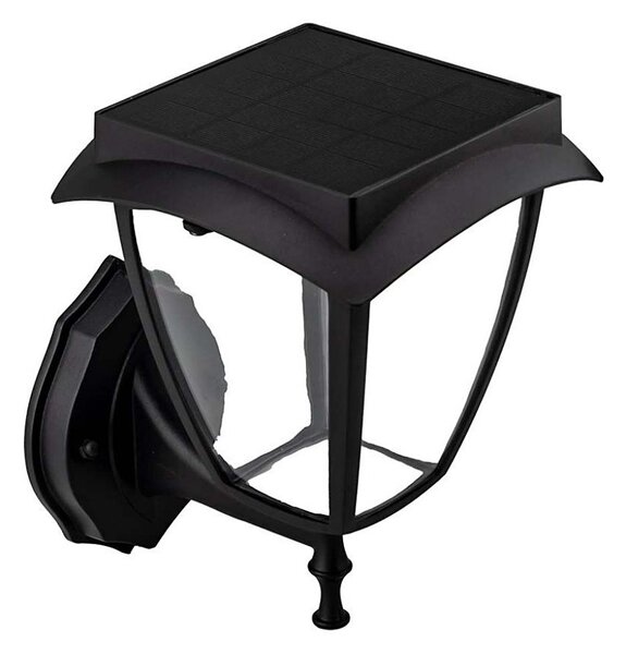 LED Solární nástěnná lampa LED/2W/3,7V 3000/6000K IP65 2200 mAh černá