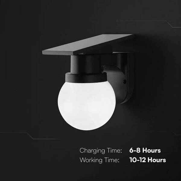 LED Solární nástěnná lampa LED/3,7V 3000/4000/6400K IP54 1800 mAh černá + DO