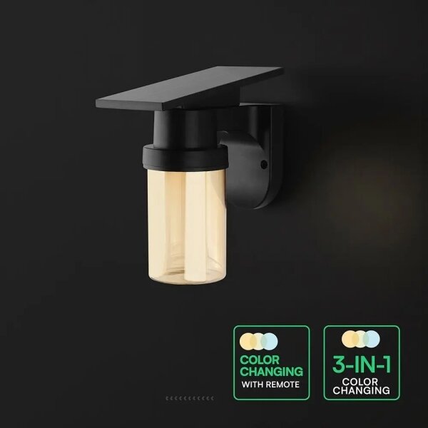 LED Sol nástě lampa LED/3,7V 2700/3200/5000K IP54 1800 mAh černá/kouř béžová +DO