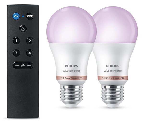 SADA 2x LED RGB Stmívat. žárovka Philips SMART A60 E27/8,5W/230V 2200-6500K + DO
