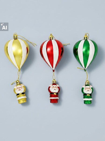 Sinsay - Vánoční baňky ve tvaru balónků 3 pack - vícebarevná