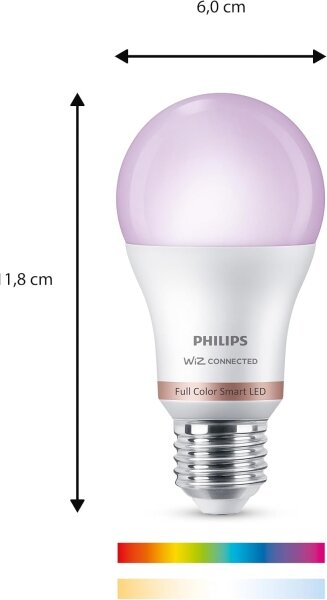 LED RGB Stmívatelná žárovka Philips SMART A60 E27/8,5W/230V 2200-6500K + DO