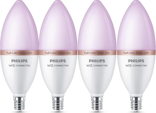 SADA 4x LED RGB Stmívat. žárovka Philips SMART C37 E14/5W/230V 2200-6500K