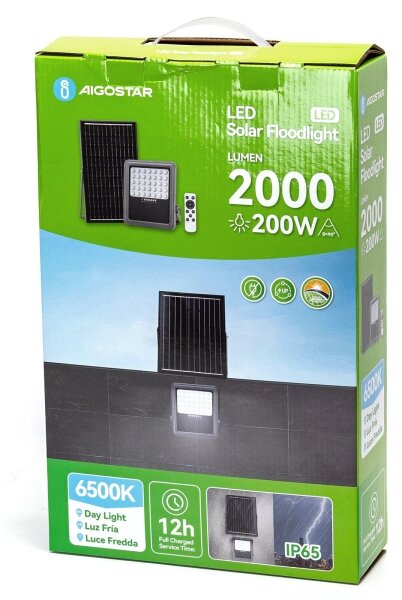 Aigostar - LED Stmívatelný solární reflektor LED/200W/3,4V IP65 + DO