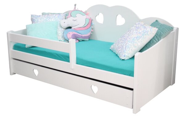 Dětská postel TASHA + rošt, 160x80, bílá