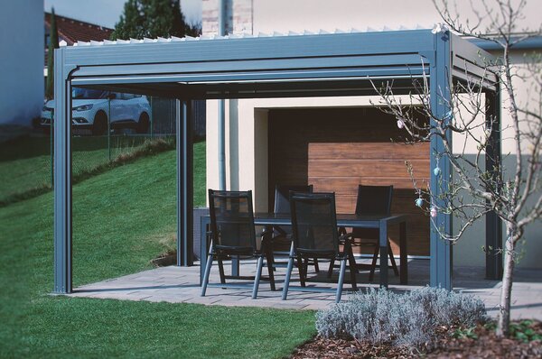Bioklimatická pergola NOELA PREMIUM 3x4m antracit Barva lamel: Bílá