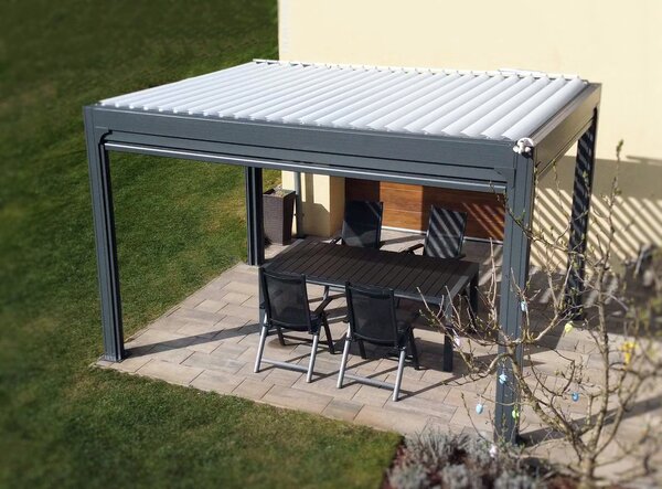 Bioklimatická pergola NOELA PREMIUM 3x4m antracit Barva lamel: Bílá
