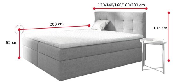 Čalouněná postel boxspring ISLA, 160x200, inari 100