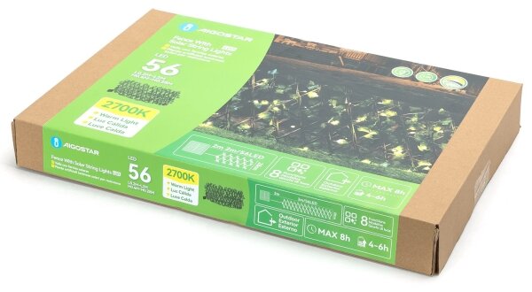 Aigostar - LED Solární dekorace 56xLED/2x0,4m IP65 teplá bílá ivy