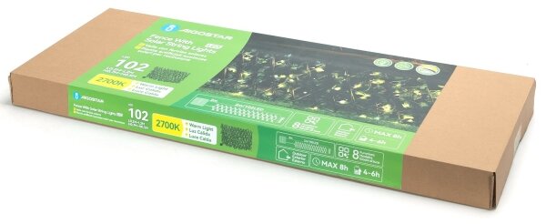 Aigostar - LED Solární řetěz 102xLED/2x0,7m IP65 teplá bílá ivy