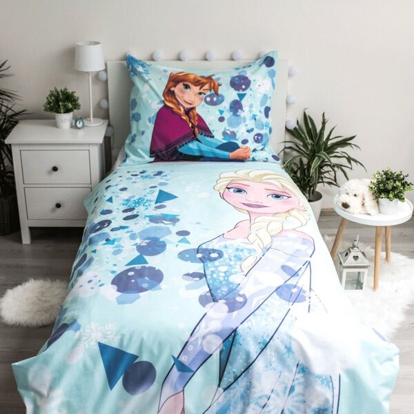 Jerry Fabrics Povlečení Frozen Light blue 02 svítící efekt 140x200, 70x90 cm