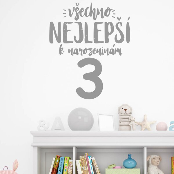 Živá Zeď Samolepka Všechno nejlepší Barva: černá