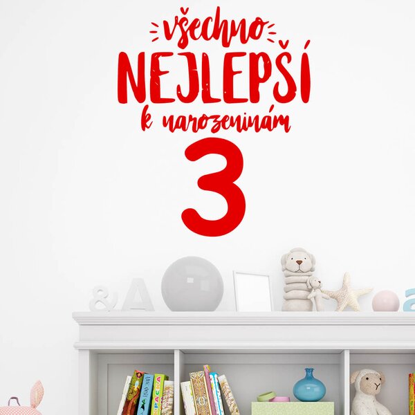 Živá Zeď Samolepka Všechno nejlepší Barva: černá