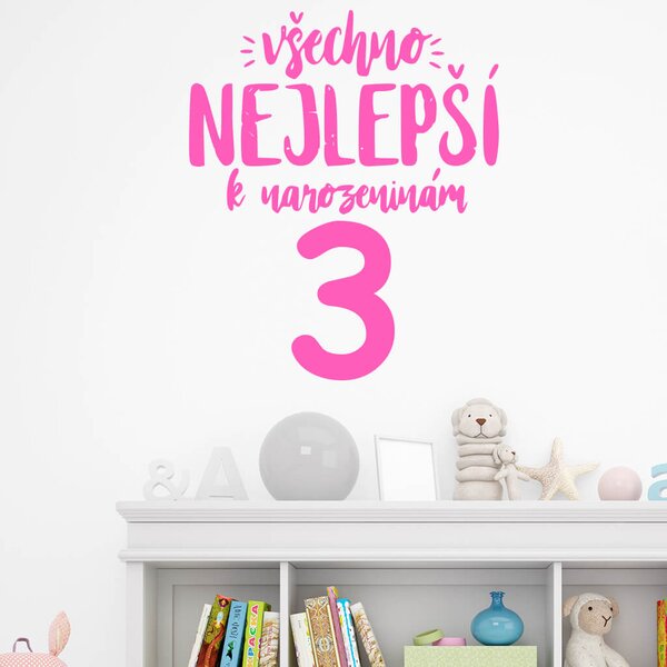 Živá Zeď Samolepka Všechno nejlepší Barva: černá