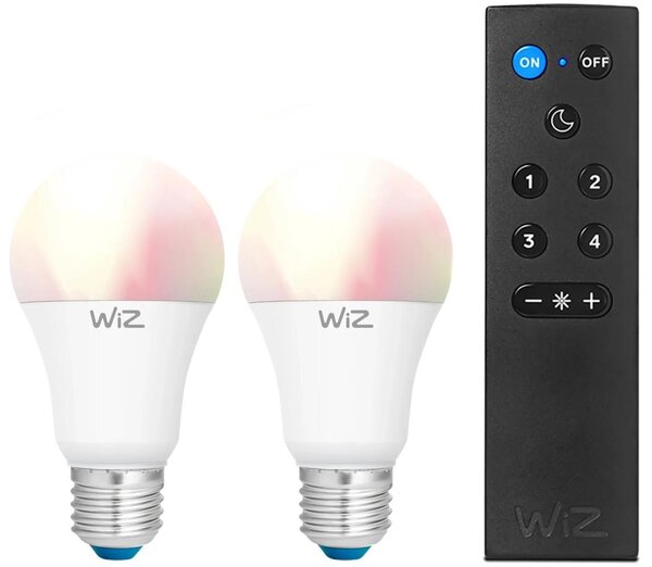 SADA 2x LED RGBW Stmívatelná žárovka A60 E27/9W/230V 2200-6500K Wi-Fi + DO - WiZ
