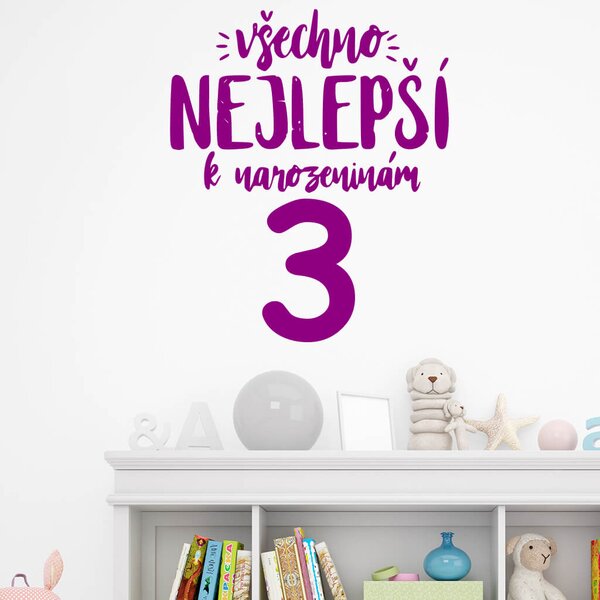 Živá Zeď Samolepka Všechno nejlepší Barva: černá