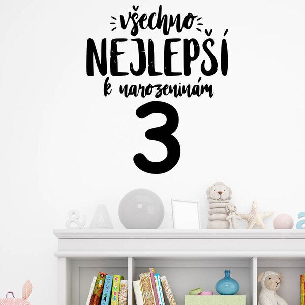 Živá Zeď Samolepka Všechno nejlepší Barva: černá