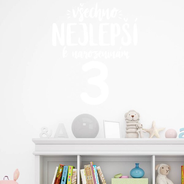Živá Zeď Samolepka Všechno nejlepší Barva: černá