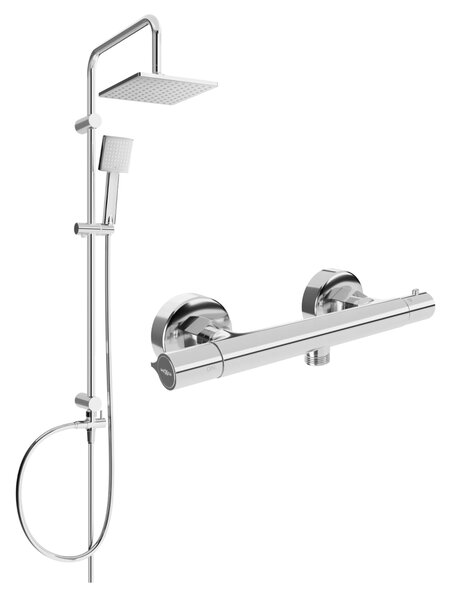 Mexen Tord sprchový set s dešťovou sprchou a Slim termostatickou sprchovou baterií, chromová, 77105200-00