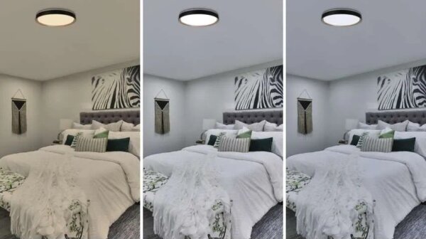 LED Stm stropní svítidlo ILVI LED/45W/230V 2700-6500K pr. 50 cm černá/béžová+DO