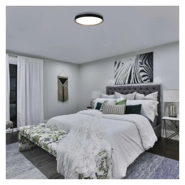 LED Stm stropní svítidlo ILVI LED/45W/230V 2700-6500K pr. 50 cm černá/béžová+DO