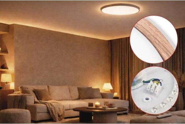 LED Stm stropní svítidlo ILVI LED/45W/230V 2700-6500K pr. 50 cm bílá/béžová+DO