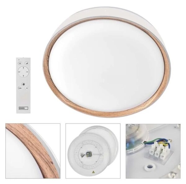LED Stm stropní svítidlo ILVI LED/45W/230V 2700-6500K pr. 50 cm bílá/béžová+DO