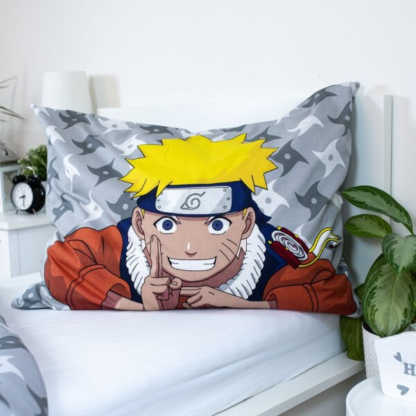 Jerry Fabrics Povlečení Naruto Grey 140x200, 70x90 cm