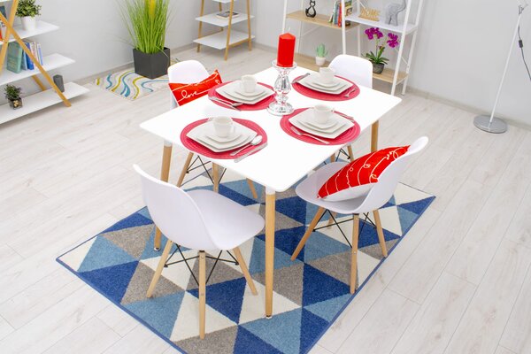 Jídelní set 1 + 4, stůl ADRIA 120x80cm bílý + židle BALI MARK černá