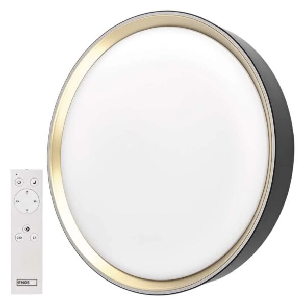 LED Stm stropní svítidlo ILVI LED/30W/230V 2700-6500K pr. 40 cm černá/mosaz+DO