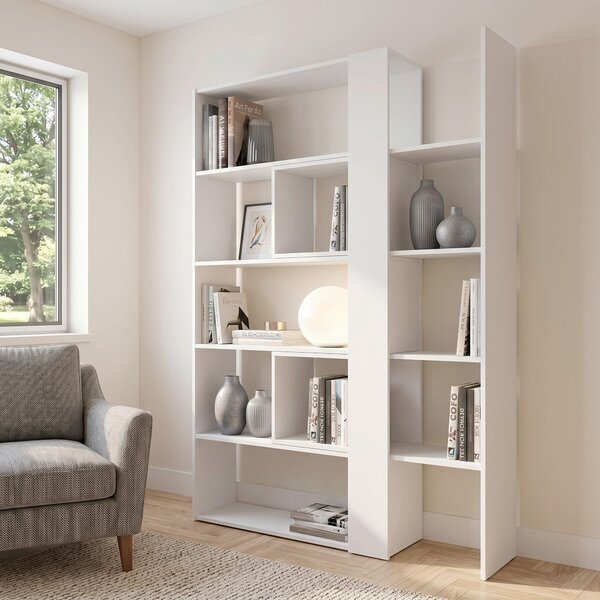 REGÁL, bílá, 82-146/180/35 cm Modern Living - Knihovny