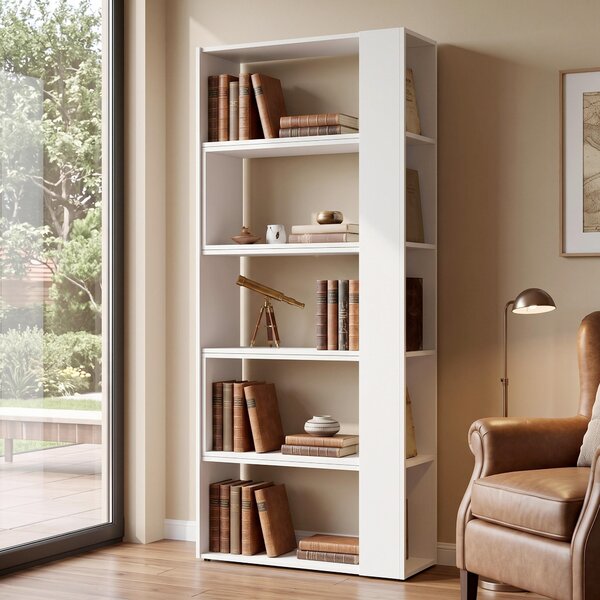 REGÁL, bílá, 82-146/180/35 cm Modern Living - Knihovny