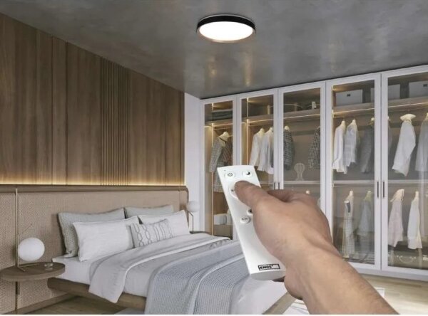LED Stm stropní svítidlo ILVI LED/45W/230V 2700-6500K pr. 50 cm černá/béžová+DO