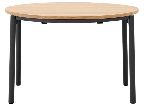 Dubový rozkládací jídelní stůl Kave Home Montuiri 120-200 x 120 cm s černou podnoží