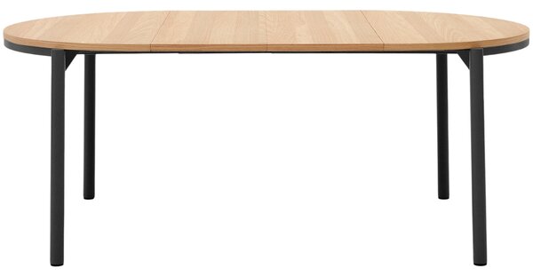 Dubový rozkládací jídelní stůl Kave Home Montuiri 120-200 x 120 cm s černou podnoží