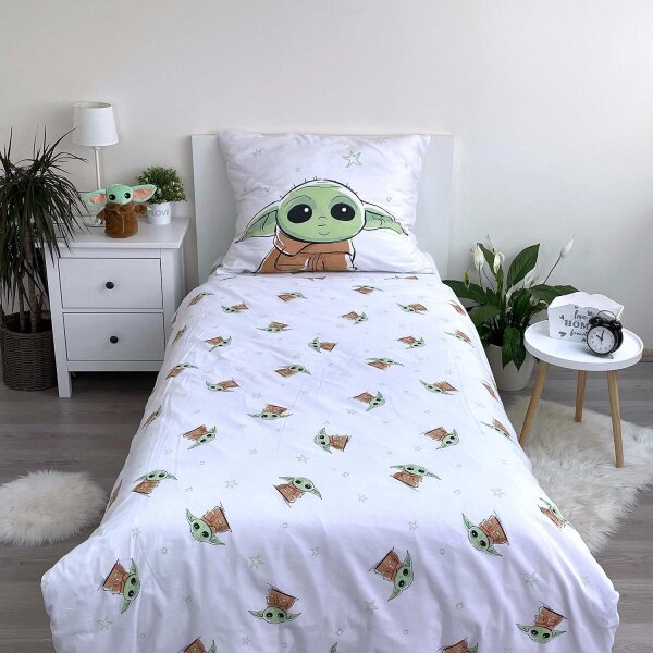Jerry Fabrics Povlečení Star Wars Baby Yoda 140x200, 70x90 cm