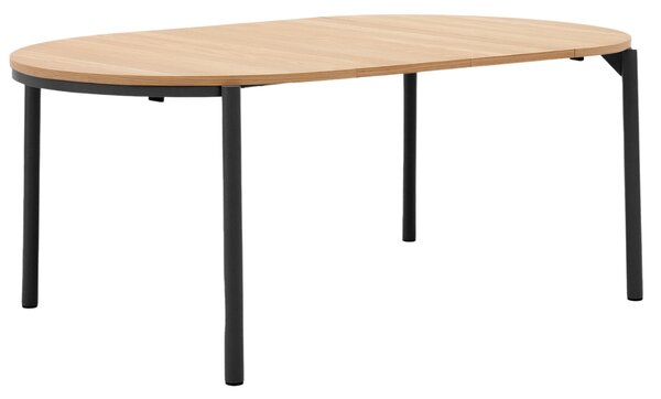 Dubový rozkládací jídelní stůl Kave Home Montuiri 90-170 x 90 cm s černou podnoží