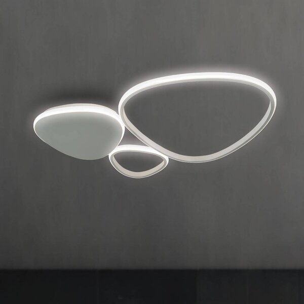 Viokef LED stropní svítidlo Helix, stříbrné, délka 62 cm, kov, Chrom / stříbro, Obývací pokoj / jídelna, Hliník, Moderní