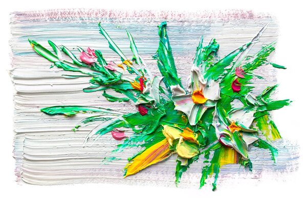 Fototapeta - Olejové květiny (152,5x104 cm)