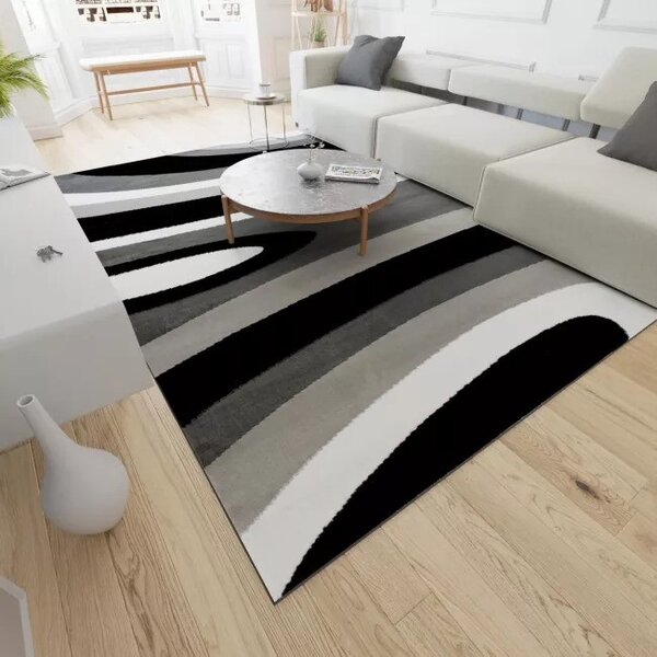Makro Abra Kusový koberec moderní MAYA Z895A černý šedý Rozměr: 80x150 cm